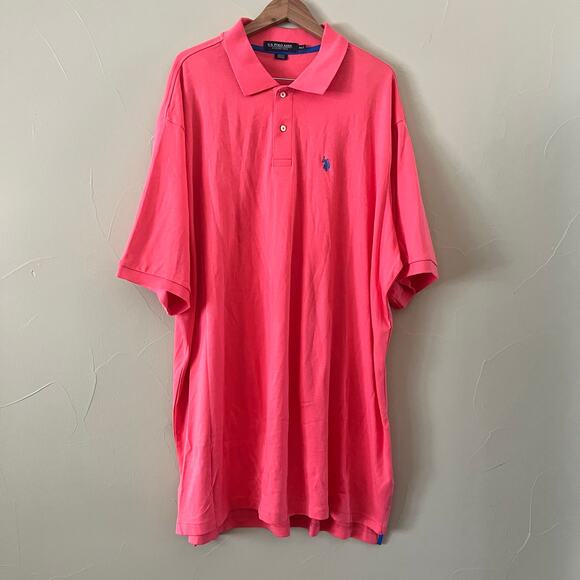 U.S. Polo Assn. Luxury Feel Men's Collared Coral Polo | Size 3XLT - Picture 2 of 6